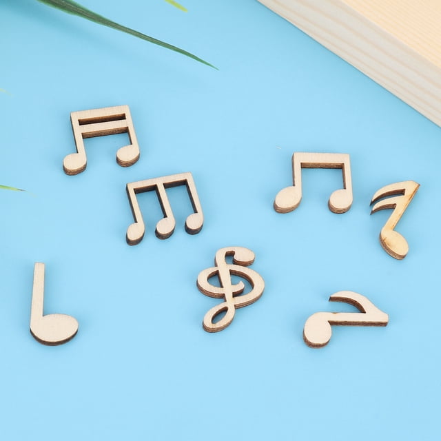 100 Piezas De Clip Decorativo Mixto De Notas Musicales De Madera Para Manualidades, Notas De Madera Para Coser, Hacer Tarjetas, Cortar Papel Y Más