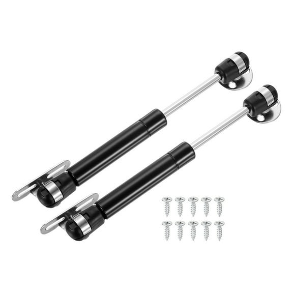 Uxcell 2 Pack Lid Support Hinges,6 Inch 20N Gas Struts Soft Close Folding Lid Stay Hinges Lift Support Slow Lowering Pneumatic Lid Buffer for Cabinet Closet Wardrobe, Black
