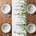 thumbnail image 4 of Green Eucalyptus Leaves Table Runner 72 Inches Long,Weeping Spring Botanical Summer Cotton Linen Table Runners Dresser Scarves,Decorative Tabletop Scarf Furniture Cover for Home Dinner Party 13"x72", 4 of 8