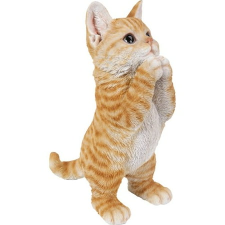 orange tabby cat statue