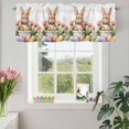 thumbnail image 3 of Valances for Windows Cartoon Cute Rabbit Rod Pocket Short Curtain for Bathroom Living Room Bedroom Country Pink Flowers 1 Panel 54x18in, 3 of 9