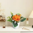thumbnail image 5 of CofeeMO Artificial Flowers Vase Small Fake Flower Arrangement for Tables centerpieces Kitchen Dining Room Decorations Faux Flower in Vase Coffee Table Silk Roses, 5 of 6