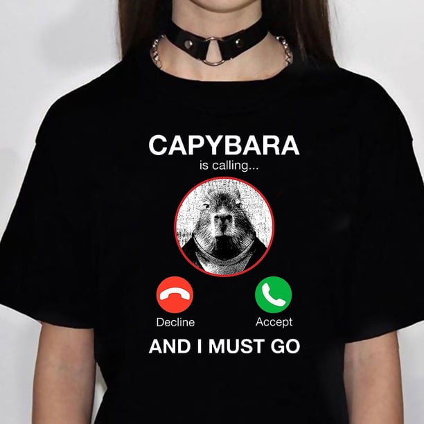 Kapibara Capybara Camiseta Mujer streetwear Gráfico Japonés Camisetas Ropa Divertida Gao Jiahui unisex