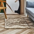 thumbnail image 3 of Snugtown Soft Cream with Black Tips Faux Fur Area Rugs, Fuzzy Fluffy Carpet, Shaggy Furry Floor Mat for Living Room Bedroom Bedside, 2 x 3 feet, 3 of 3