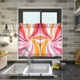 thumbnail image 4 of Yayeee Kitchen Curtains Tier Pair Light Filtering 27"x24" Rod Pocket Short Cafe Window Panel, Swirling Lines, 4 of 7
