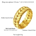 thumbnail image 2 of Clearance Statement Wheat Rings for Women Men 18K Gold Plated Band Rings Size Birthday Valentines Day Jewelry Gifts Girlfriend Wife Her Age Ideas, Size 13, 2 of 5