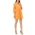 thumbnail image 2 of INSPIRE CHIC Robe-Chemise Mini Évasée Unie à Boutons devant à Manches 3/4 pour Junior, 2 of 4