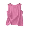thumbnail image 6 of BUIGTTKLOP Women Cotton Linen Tank Tops Casual Sleeveless Summer Shirts Loose Fited Lightweight Crewneck Camisole, 6 of 6