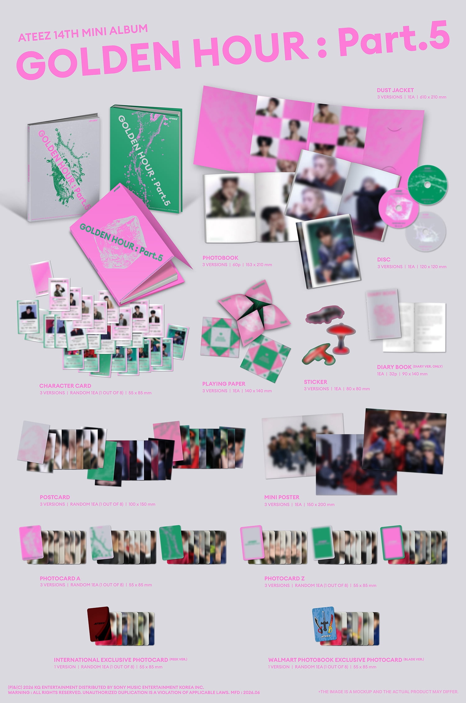 ATEEZ - GOLDEN HOUR : Part.5 - DIARY VER. (Walmart Exclusive) - CD