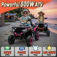 thumbnail image 3 of 24V 2 Seater 4WD Ride on Toys ATV for Kids 4*200W 4-Wheeler Quad w/ MP3 LED Lights Music, Pink, 3 of 9