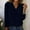 Navy, variant on Antqov Sequin Tops for Women, Solid Color V Neck Long Sleeve Pullover Basic Blouse, Daily Trendy Comfortable Casual Soft Tees Work Dress Shirt