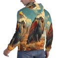 thumbnail image 3 of KLL Western Desert Cactus Bald Eagle Print Mens Hoodie Long Sleeve Casual Pullover Hooded Sweatshirt Fashion Drawstring Hoodies with Pocket-3X-Large, 3 of 6