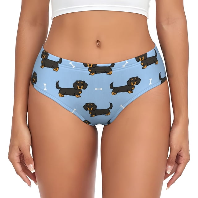Fotbe Dachshund Dog Calzones Estampados para Mujer – Ropa Interior de Algodón, Cómoda, Suave y Elástica-Medium