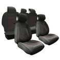 thumbnail image 1 of Unique Bargains Car Front Rear Seat Covers Seat Protectors Pad for Chevrolet Silverado 1500 Black Red 5 Pcs Front Rear, 1 of 7