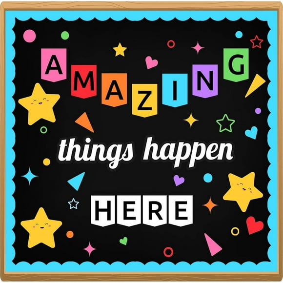 LioNergy Classroom Bulletin Board Decoration Set Welcome Bulletin Board Wall Door Decor for Kindergarten Preschool Elementary Middle School - Amazing Things Happen Here