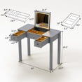 thumbnail image 4 of Modern Vanity Desk Set with Mirror and LED Light, 2 Drawers and Removable Dividers, Vanity Table with Flip Top Mirror, 4 of 8