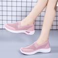 thumbnail image 4 of Domzle Women's Woven Orthopedic Breathable Soft Shoes Arch Support, Foam Shoes Walking Sports Shoes Pink 41, 4 of 6