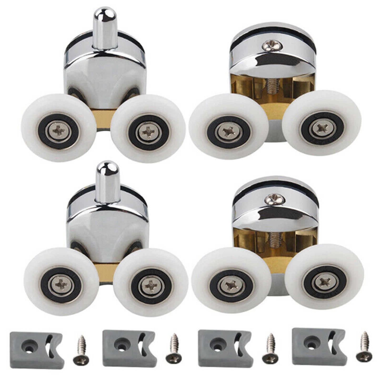 4pcs Sliding Wheel Double Wheel Durable Track Door Bathroom Glass Door