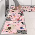 thumbnail image 2 of Kitchen Rugs Sets Of 2,French Bulldog Dog Pattern with Pioneer Flower Anti Fatigue Kitchen Mat Rugs Non Slip Washable,Decorative Kitchen Floor Mats for Kitchen,Sink,Laundry,17"X47", 2 of 5