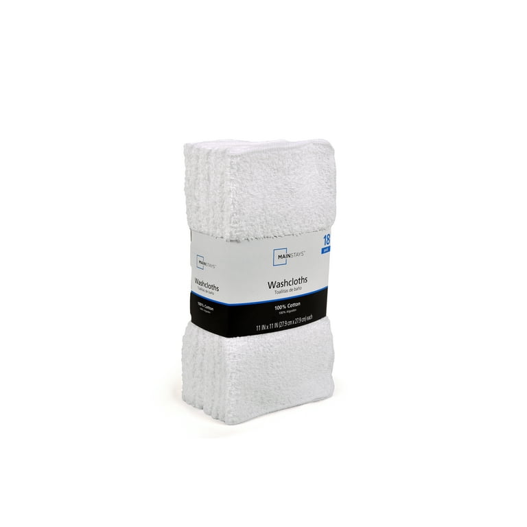 100% Cotton White Washcloths (Pack of 100)