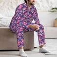 thumbnail image 7 of Lsque cool Skull flower colorful Pattern Long Sleeve Pajama Set for Men - Soft 2-Piece Sleepwear and Loungewear Set with Pockets, Comfy Nightwear-Medium, 7 of 7