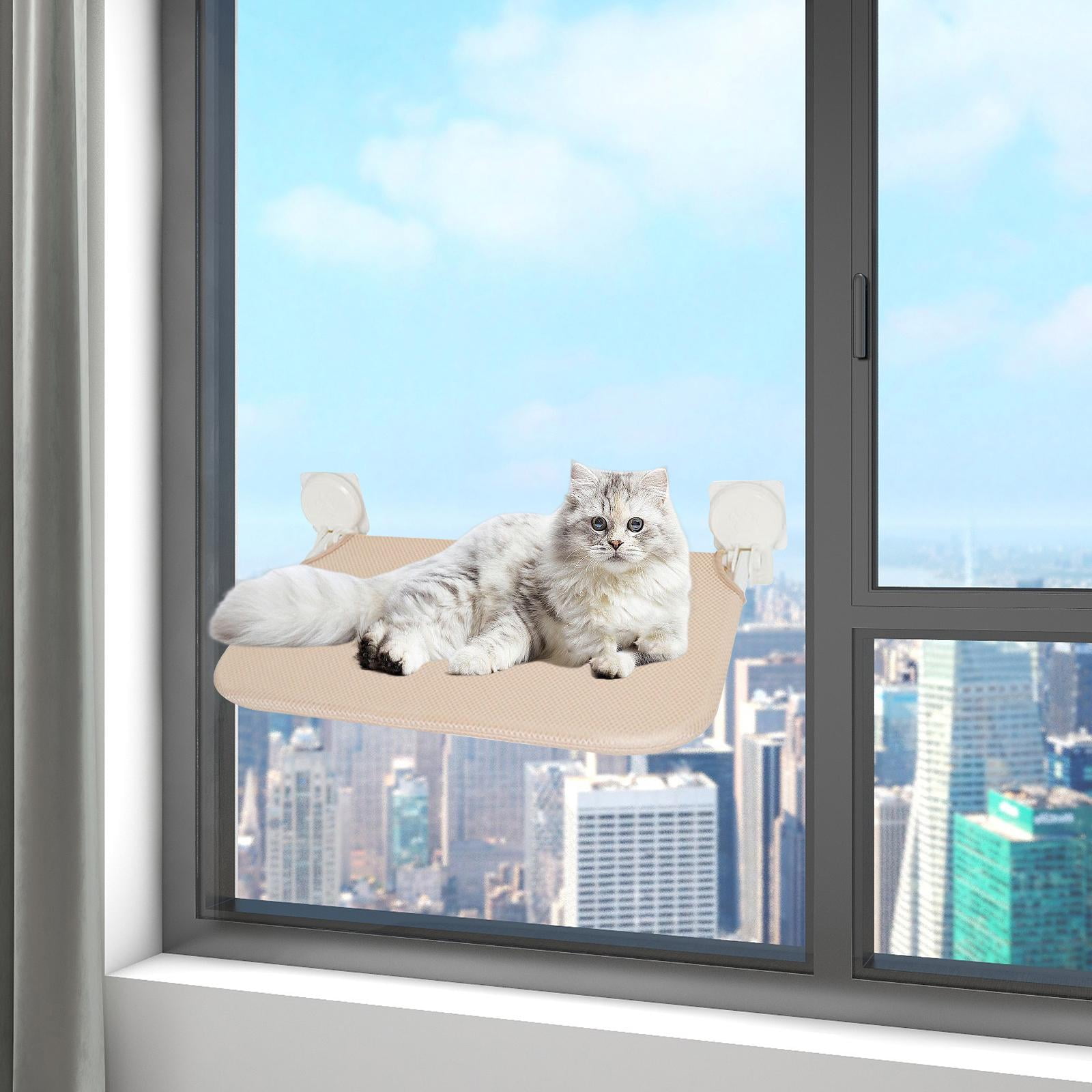Bvdfgk Cat Window Perch Cat Window Hammock Large Cats Washable Furniture Sunbathing Bed Beige