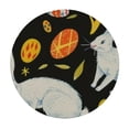 thumbnail image 2 of PIKWEEK  Round Vinyl Fitted Tablecloth with Flannel Backing Elastic Table Cloth Waterproof Oil-Proof Plastic Table Cover Cute Easter Rabbits Round Tablecloth, 2 of 7