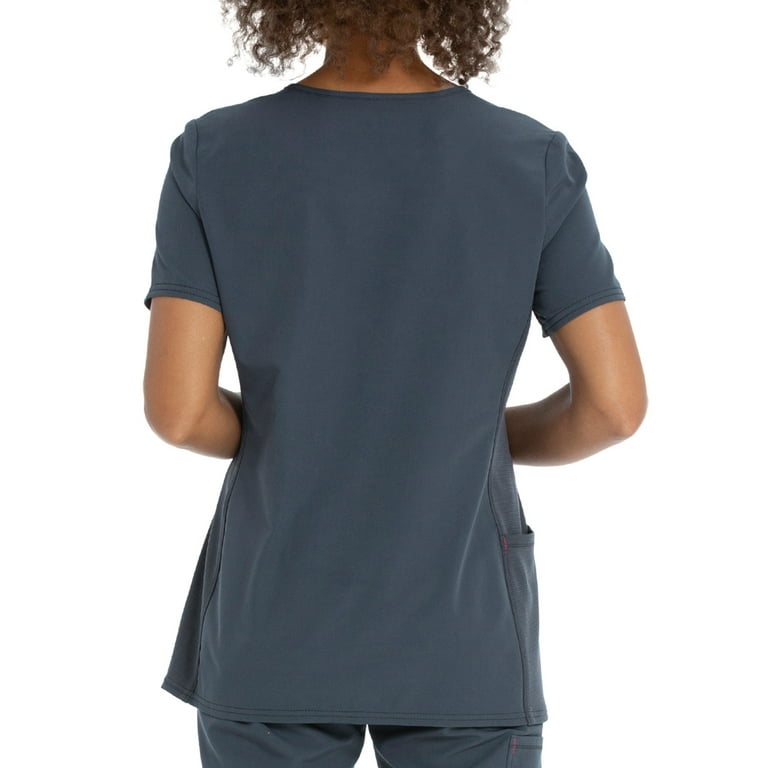 Scrubstar Women's Active Stretch Rib-Knit Side Panel V-Neck Scrub Top WD845