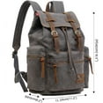 thumbnail image 3 of High Capacity Canvas Vintage Backpack - for Camping Hiking Travel 12-15" Laptop Rucksack School Backpack, 3 of 6