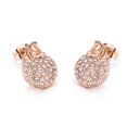 thumbnail image 3 of Yoursfs Round CZ Pave Stud Earrings For Women Rose Gold Plated Dainty Cubic Zirconia Wedding Crystal Fake Ear Jewelry, 3 of 7