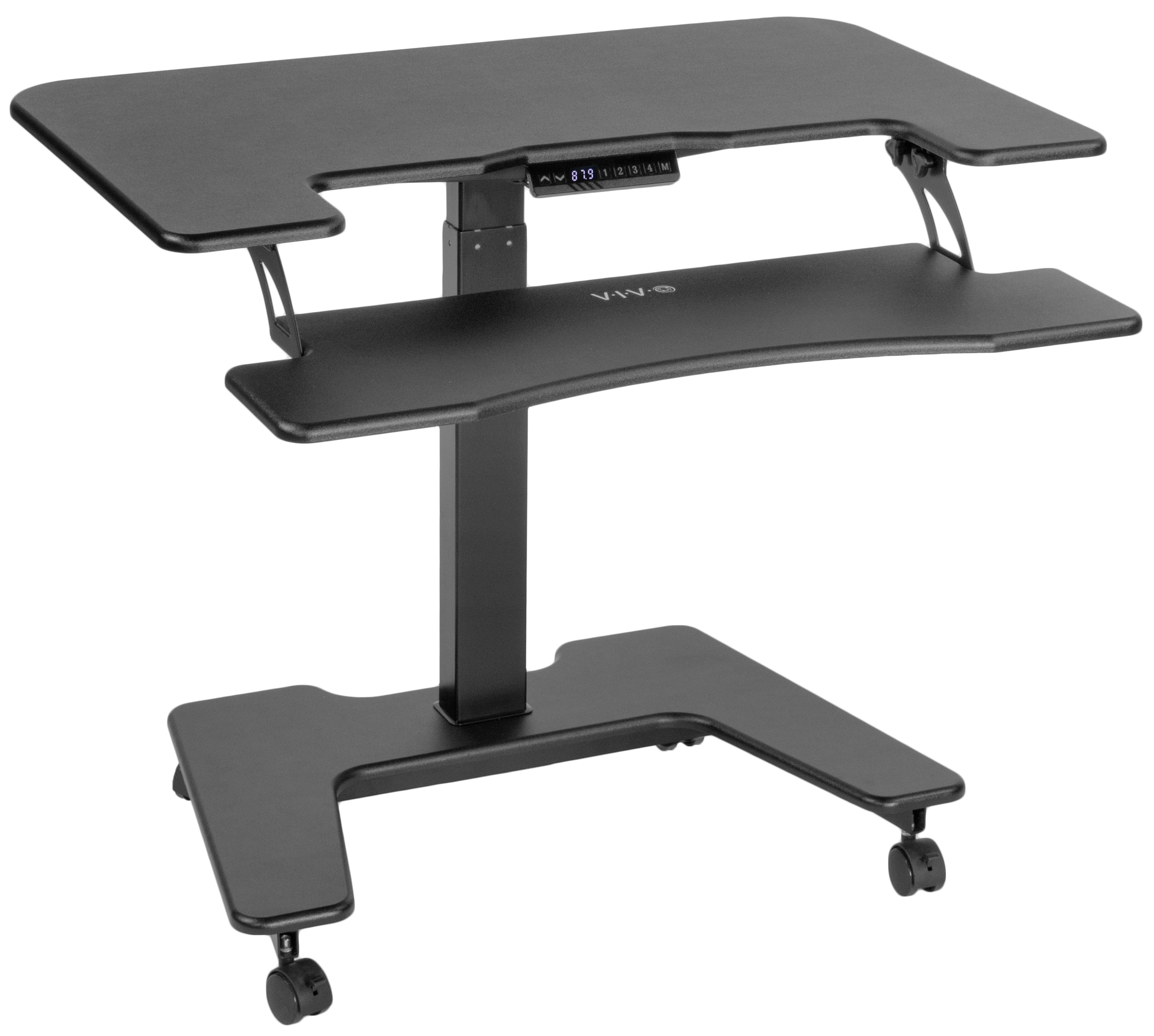 Vivo Black Electric Mobile Height Adjustable Two Platform Standing