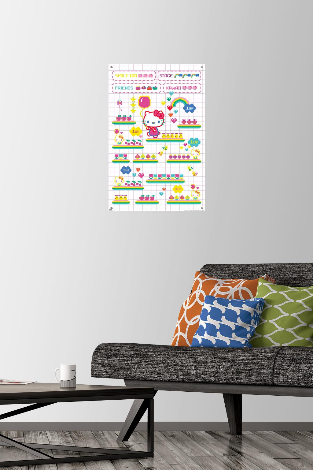 Hello Kitty - Arcade Wall Poster with Push Pins, 14.725" x 22.375"