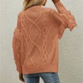 thumbnail image 4 of Vedolay Long Sweaters for Women Plus Size Sweaters Casual Long Sleeve Crewneck Knit Pullover Tops,Orange M, 4 of 5