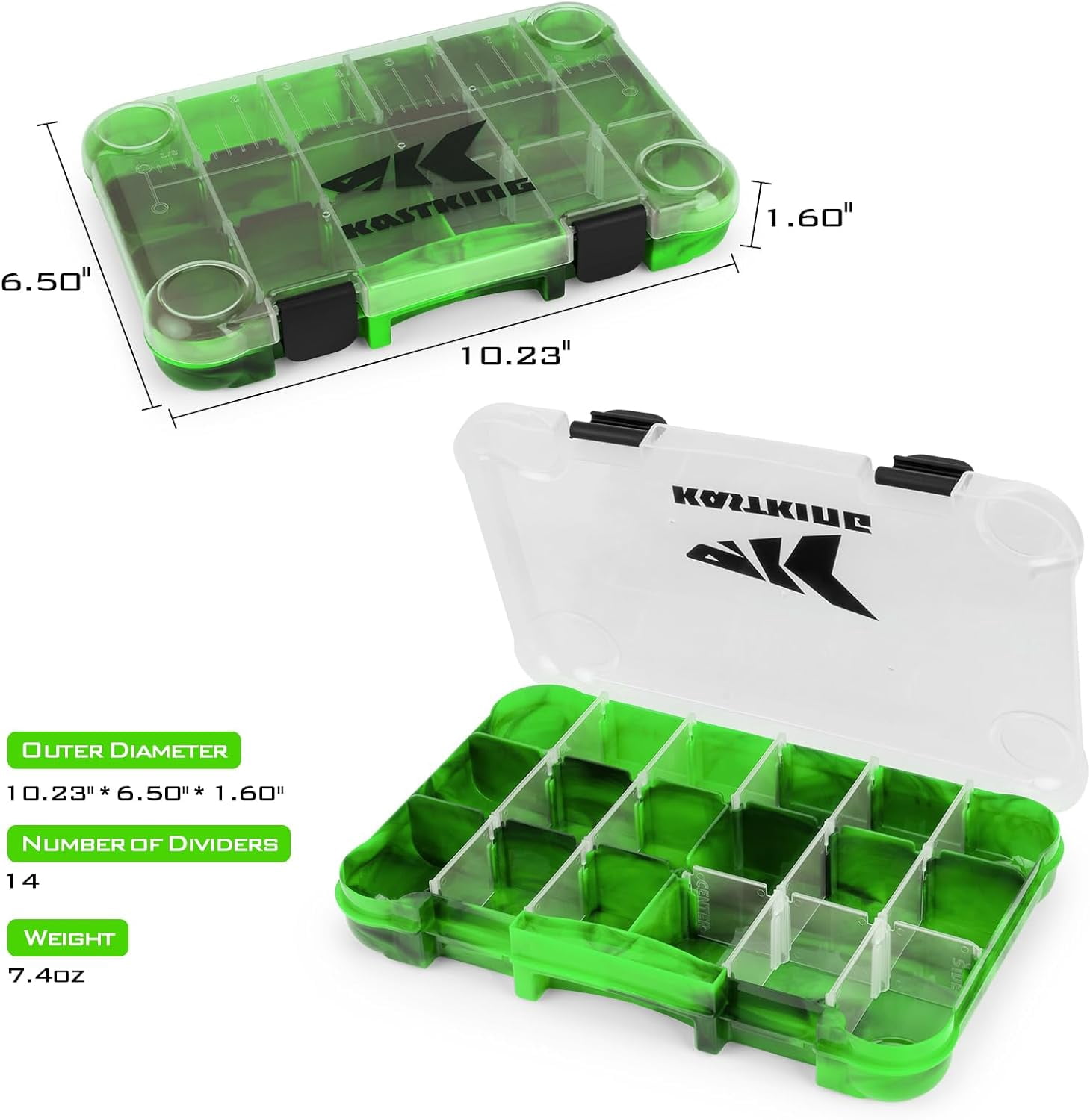 KastKing Tackle Box, Plastic Tackle Trays, 4 Packs Lure Boxes Terminal Tackle -Bait Vault