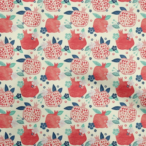 oneOone Cotton Poplin Twill Light Yellow Fabric Pomegranate Dress Material Fabric Print Fabric By The Yard 56 Inch Wide-Y2