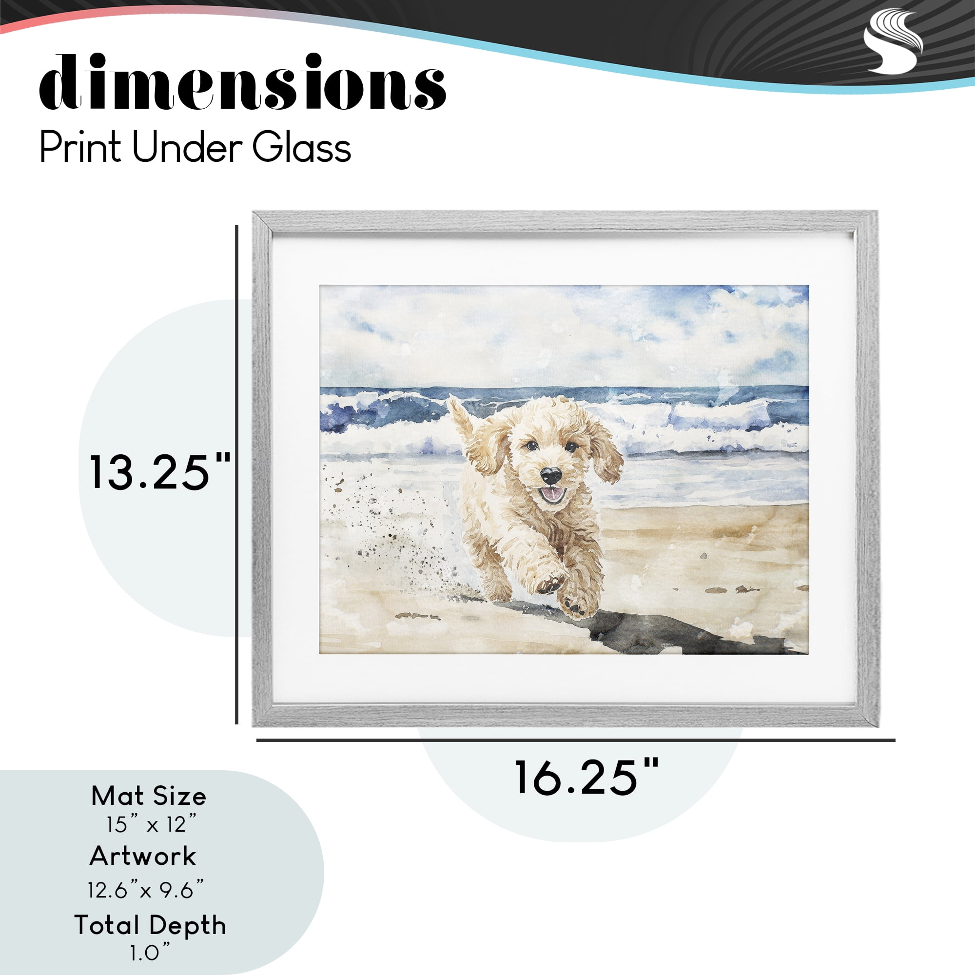 Stupell Industries Ocean's Best Friend Pup Gray Framed Print Under Glass, design by Svetlana Aleynikova