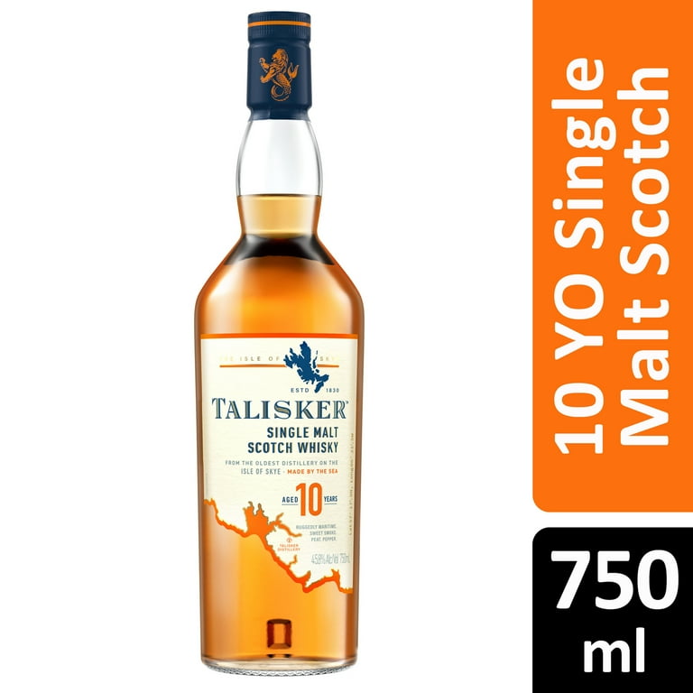 Talisker 10 Year Old Single Malt Scotch Whisky, 750 mL, 46