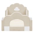 thumbnail image 6 of ChenyueFurn Twin Cloud Bed, Solid Wood Frame with Safety Guardrails,Camel, 6 of 11