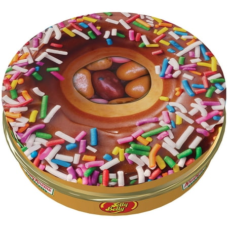 (Set/4) New Jelly Belly Krispy Kreme Tin - Donut Shaped Cans w/ One OZ