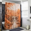 thumbnail image 4 of Thanksgiving Fall Shower Curtain - Water Repellent Fabric Shower Curtains Washable, Orange Maple Trees Forest Mountain Decorative Polyester Cloth Bathroom Curtains Modern Bath Decor 36"x72", 4 of 8