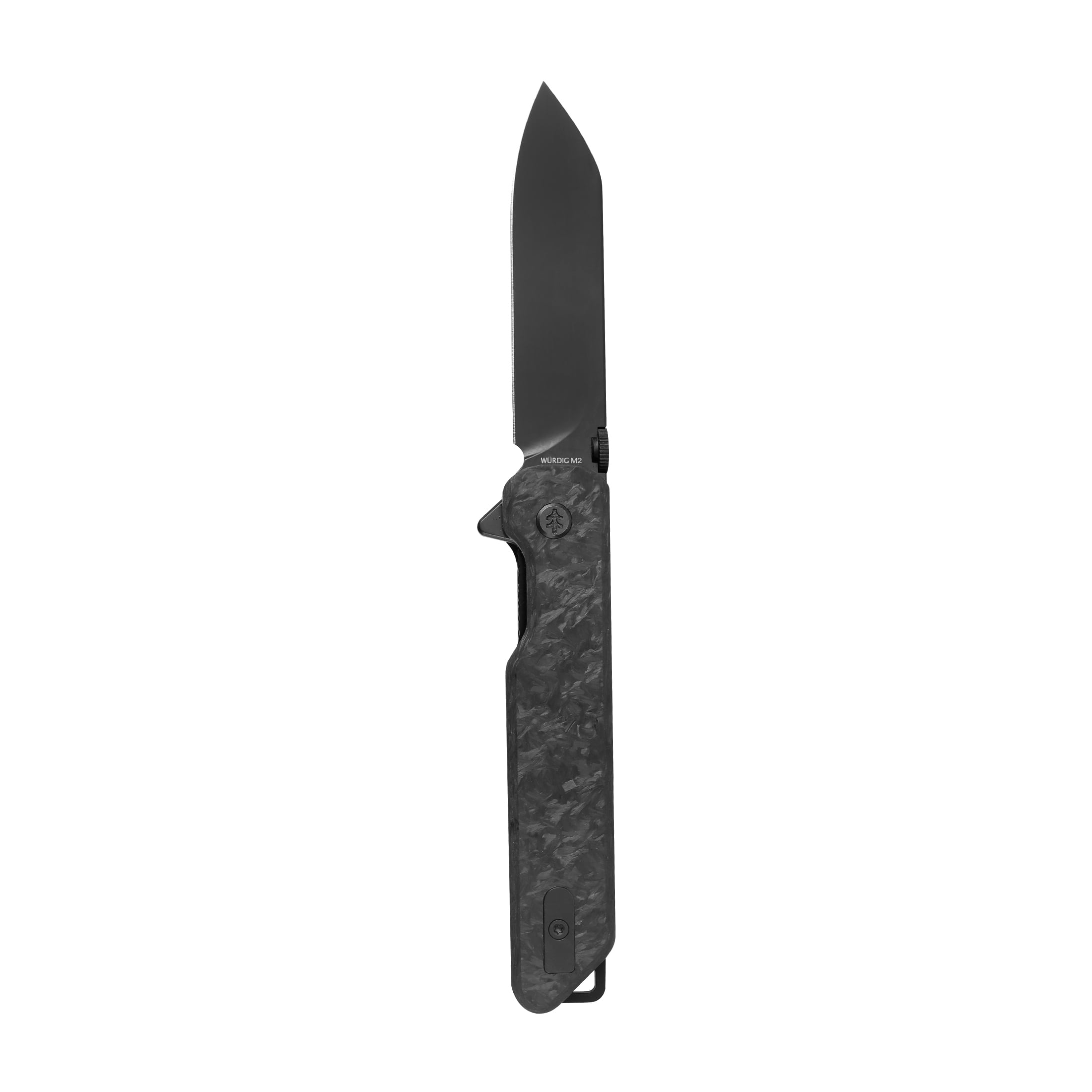 Swiss Tech Wurdig M2 Folding Knife with 14C28N Blade & Carbon Fiber Handle, Black