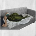 thumbnail image 5 of Jurassic Soft Flannel Fleece Throw Blanket, Roaring T-rex Mascot Animal Horror Wildlife Wilderness Extinct, Cozy Plush for Indoor and Outdoor Use, 60" x 80", Olive Green Brown, by Ambesonne, 5 of 5