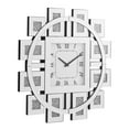 thumbnail image 5 of Mirrored Wall Clock with Roman Numeral Dial & Faux Gemstones for Modern Living Room Bedroom Entryway Decor - Silent Quartz Movement & Floating Design, 5 of 7