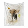 thumbnail image 1 of Watercolor Animal Soft Flannel Fleece Throw Blanket, Majestic Walking in the Forest with Paintbrush Effects, Cozy Plush for Indoor and Outdoor Use, 60" x 80", Tan Taupe Beige, by Ambesonne, 1 of 6