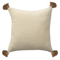Ox Bay Amai 20" x 20" Natural Beige Ultra-Soft Turkish Cotton Adult Decorative Throw Pillow