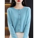 thumbnail image 4 of Women Cashmere Sweater 100% Merino Wool Knitted Cardigan Autumn Winter Knitwear O-Neck Female Solid Color Casual Fashion Top, 4 of 5