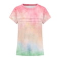 thumbnail image 5 of Zpanxa Girls T Shirts Ombre Print Crew Neck Short Sleeve Summer Casual Tee, 5 of 5