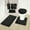Black, variant on Complete Bathroom Set For Bathroom 3PC Rug Rock Hunter Memory Foam 1 Mat/ 1 Contour Non Slip , 1 Lid Cover with Matching + 4pc Ceramic Accesories