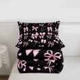 thumbnail image 5 of Manfei Pink Bowknot Print Twin Comforter Sets For Kids,Lovely Bow Tie Pattern Bedding Set For Girls,Black Reversible,2-Piece, 5 of 7