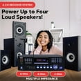 thumbnail image 4 of Pyle 4 Channel Wireless Bluetooth Amplifier - 4000 Watt Stereo Speaker Home Audio Receiver w/FM Radio, HDMI, USB, 2 Mic w/Echo for Karaoke, Front Loading CD DVD Player, Rack Mount - PD3000BAH, 4 of 7